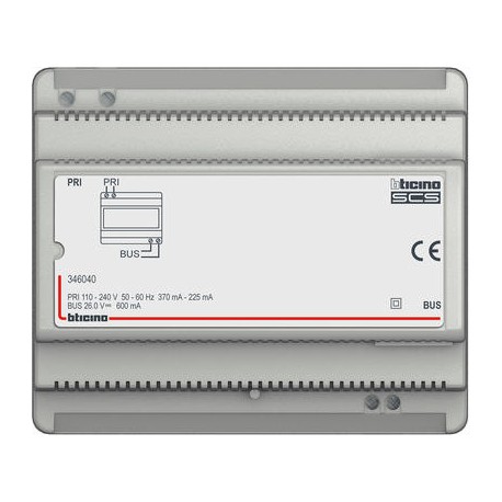 Alimentation modulaire pour installation audio 2 fils - 230V - 0,6A - 6 modules DIN