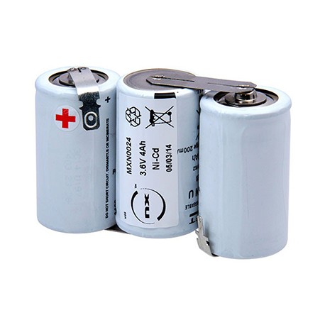 Batterie pour BAES - 3,6V - 4Ah - Côte/Côte - Cellules D - Sortie FAST