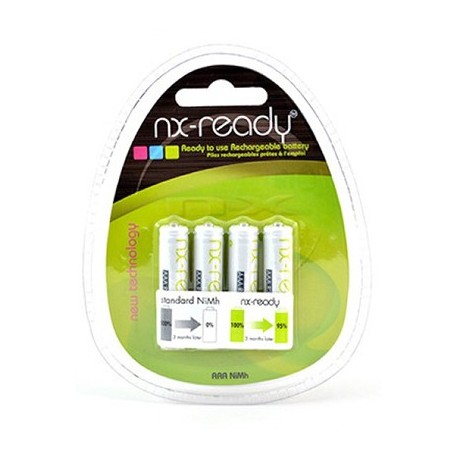 Lot de 4 accumulateurs NiMh NX-Ready - 1,2V - 0,8Ah - Type AAA
