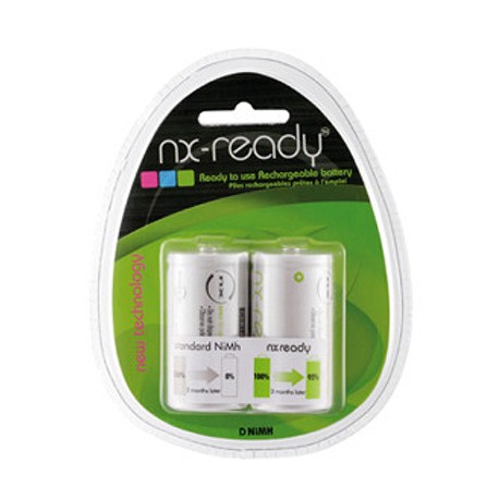 Lot de 2 accumulateurs NiMh NX-Ready - 1,2V - 8Ah - Type D