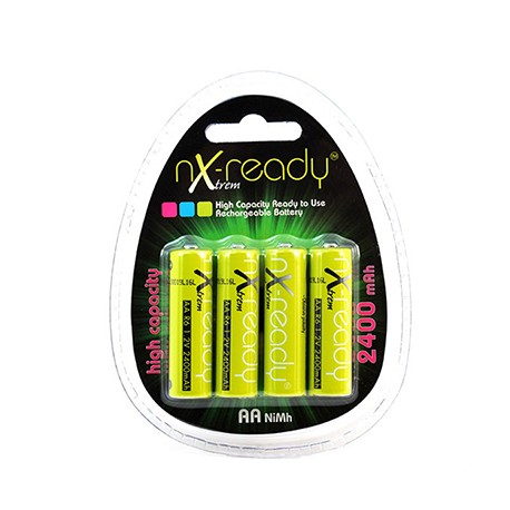 Lot de 4 accumulateurs NiMh NX-Ready Xtrem - 1,2V - 2,4Ah - Type AA