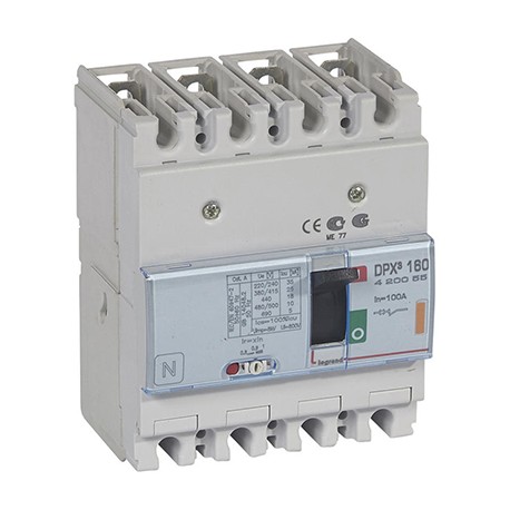 Disjoncteur de puissance DPX³160 - 25kA - 100A - 4P - Magnétothermique
