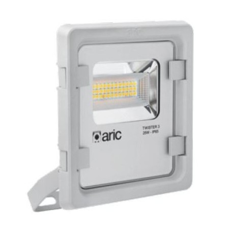 Projecteur extérieur LED TWISTER 3 - symétrique - 25W - 4000K - 3250Lm - Non dimmable - Avec ampoule - Gris