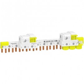 Peigne avec connecteurs intégrés - Raccordement horizontal Acti9 - 63A - 1P+N - 12 modules de 18mm
