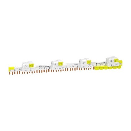 Peigne avec connecteurs intégrés - Raccordement horizontal Acti9 - 63A - 1P+N - 24 modules de 18mm