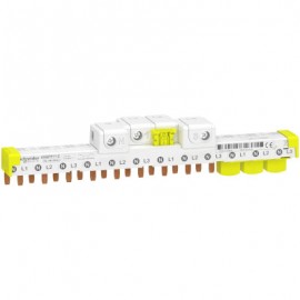 Peigne avec connecteurs intégrés - Raccordement horizontal Acti9 - 63A - 3P+N - 12 modules de 18mm