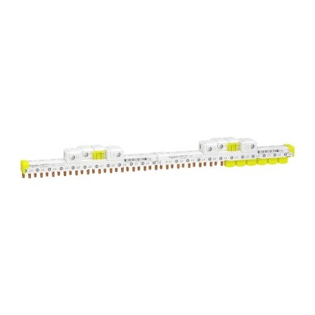 Peigne avec connecteurs intégrés - Raccordement horizontal Acti9 - 63A - 3P+N - 24 modules de 18mm