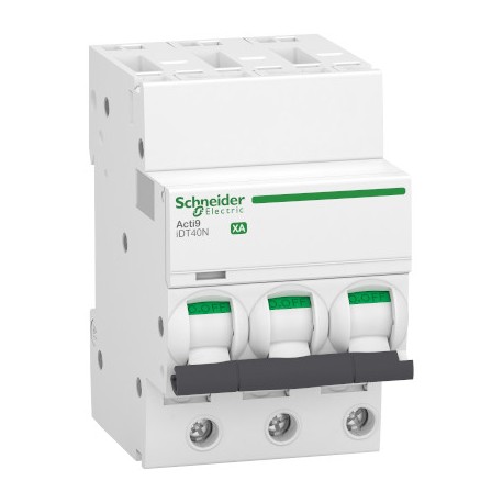 Disjoncteur 40A - iDT40N XA Acti9 - 10kA - courbe C - 3P - auto-vis