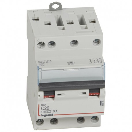 Disjoncteur DXᶾ4500 - 20A - Tétrapolaire - Courbe C - vis/vis