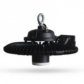 Lampe industrielle UFO LED - 100W - 4000K - Rond - Suspendu - Noir - +Détecteur