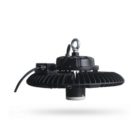 Lampe industrielle UFO LED - 150W - 6000K - Rond - Suspendu - Noir - +Détecteur RF