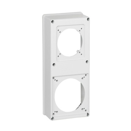 Plastron pour coffret P17 - 280x125 - 2 trous - Pour 1 socle 16 ou 32A et 1 socle 63A