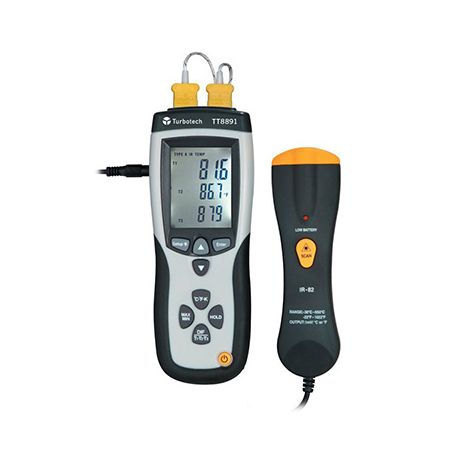 Thermomètre 2 canaux-200°C +1372°C entrée sonde IR (inclus sonde)