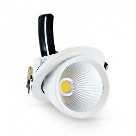 Spot encastré LED Escargot rond - 30W - 4000K - Orientable - Blanc