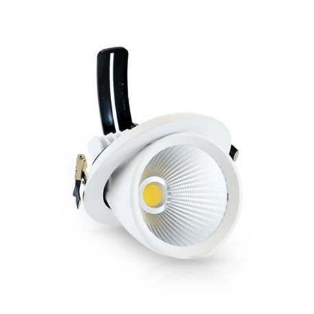 Spot encastré LED Escargot rond - 30W - 4000K - Orientable - Blanc