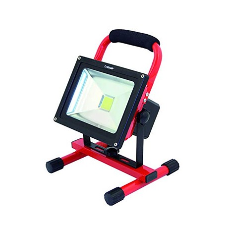 Projecteur de chantier LED rechargeable - 20W - 6500°K - 1200Lm - Noir et rouge