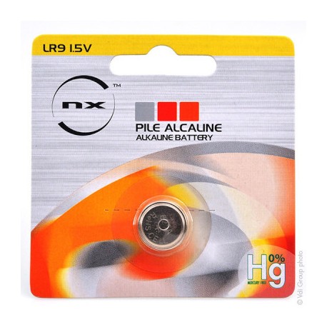 Pile bouton alcaline - LR9 NX - 1,5V - 190 mAh - 0% de mercure