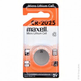 Pile bouton lithium - CR2025 - 3V - 170 mAh