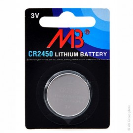 Pile bouton lithium - CR2450 - 3V - 600 mAh