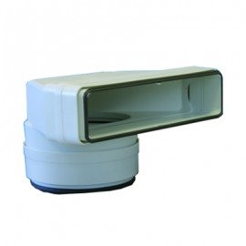 Coude mixte rectangulaire à joints CDMV 125 pour conduit PVC Rigide - Ultra-plat 55 x 220 mm