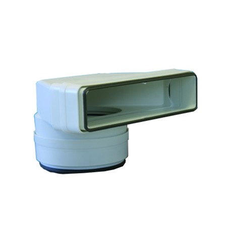 Coude mixte rectangulaire à joints CDMV 80 pour conduit PVC Rigide - Ultra-plat 40 x 110 mm