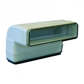 Coude 90° vertical rectangulaire à joints CVRV 100 pour conduit PVC Rigide - Ultra-plat 55 x 110 mm