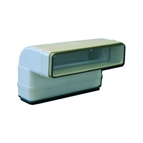 Coude 90° vertical rectangulaire à joints CVRV 100 pour conduit PVC Rigide - Ultra-plat 55 x 110 mm