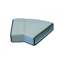 Coude 90° horizontal rectangulaire à joints CHRV 125 pour conduit PVC Rigide - Ultra-plat 55 x 220 mm