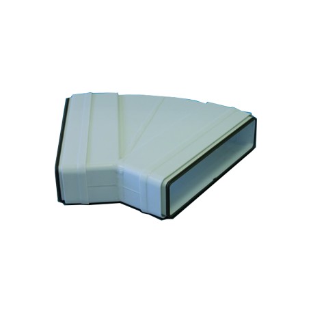 Coude 45° horizontal rectangulaire à joints CHMV 100 pour conduit PVC Rigide - Ultra-plat 55 x 110 mm