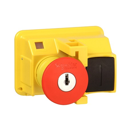 Tête pour bouton-poussoir TeSys - ø40mm - Déverrouillage par clé - Rouge/Jaune