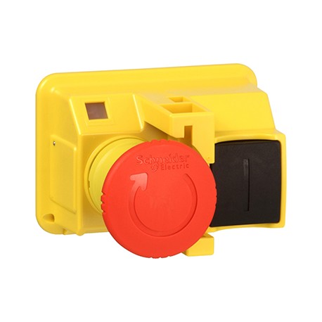 Tête pour bouton-poussoir TeSys - ø40mm - Déverrouillage par rotation - Rouge/Jaune