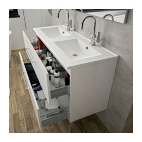 Plan vasque First Aquance - 2 vasques - 120 cm