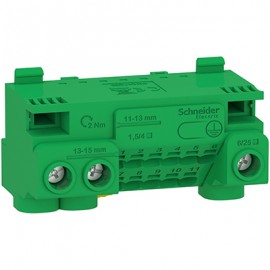 Bornier de terre Resi9 - 14 départs - 63A - Auto : 11x1,5² à 4²