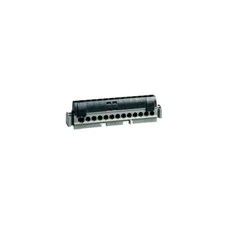 Bornier de répartition isolé IP2X - Phase - 16x16mm2 - 141mm - Noir
