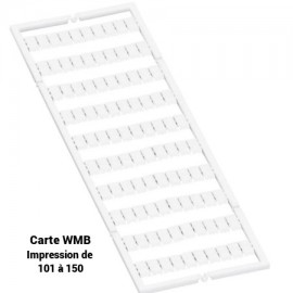 Lot de 5 cartes de repérage WMB - Étiquette 5mm - Impression 101 à 150 - Blanc