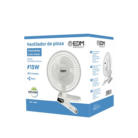 Ventilateur à pince - 15W - Blanc