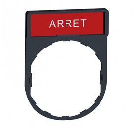 Porte étiquette  Harmony - plat 30x40 - pour étiquette 'ARRET'  8x27 - Blanc et rouge