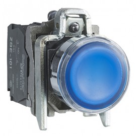 Poussoir lumimeux LED - Harmony XB4 - 230 V - 1F + 1O - Bleu