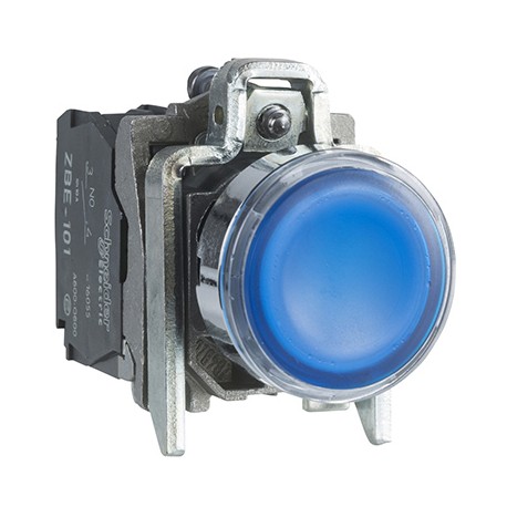 Poussoir lumimeux LED - Harmony XB4 - 230 V - 1F + 1O - Bleu