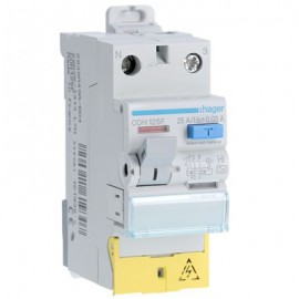 Interrupteur différentiel type HI 1P+1N 25A 30mA à bornes décalées