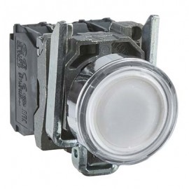 Poussoir lumimeux LED - Harmony XB4 - 230 V - 1F + 1O - Blanc