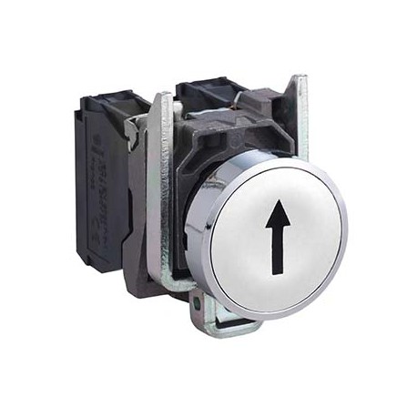 Bouton poussoir impulsion - Harmony XB4 - Blanc - Marqué flèche haut
