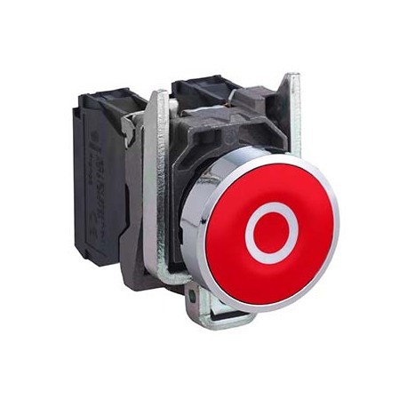 Bouton poussoir impulsion - Harmony XB4 - Rouge - Marqué O blanc