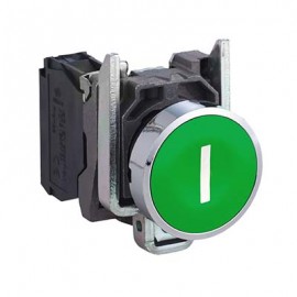 Bouton poussoir impulsion - Harmony XB4 - Vert- Marqué I blanc