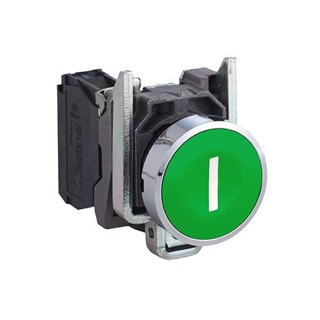 Bouton poussoir impulsion - Harmony XB4 - Vert- Marqué I blanc