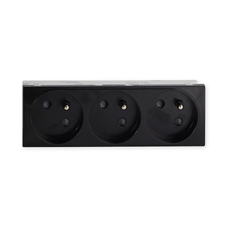 Triple prise de courant TerCia AP-C45 - Pour goulottes - 2P+T - 16A - Noir