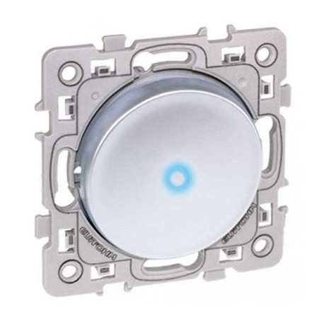 Interrupteur Va-et-vient lumineux ou témoin Square - 1 poste - 10AX - Silver