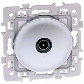 Prise TV simple Square 1 poste - Silver