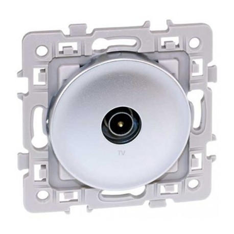 Prise TV simple Square 1 poste - Silver