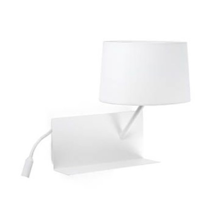 Applique intérieure USB liseuse Handy droite - Avec ampoule - E27 - Blanc